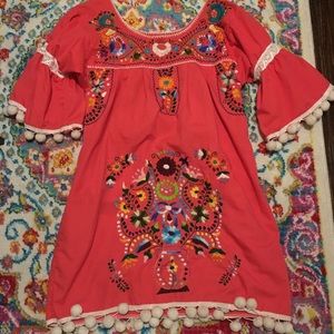 Fiesta dress with Pom poms